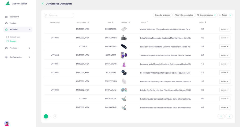 Gerenciamento de Produtos